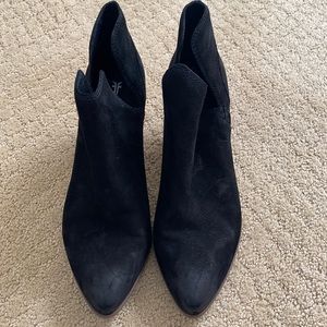 FRYE black suede cutout bootie
